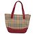 BURBERRY Nova Check Handtasche Canvas Beige Red Auth 199497A Rot - Ansicht 2