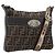 FENDI Zucca Canvas Celeria Schultertasche Schwarz Braun Auth 199921A