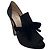 Tacchi Miu Miu in camoscio nero open toe con fiocco in velluto