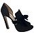 Tacchi Miu Miu in camoscio nero open toe con fiocco in velluto - vista 2