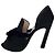 Tacchi Miu Miu in camoscio nero open toe con fiocco in velluto - vista 3