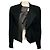 Valentino Garavani Valentino Strickcardigan aus Viskose und Wolle in Schwarz mit Lederbesatz