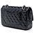 Borsa a tracolla Chanel Medium Classic Double Flap in vernice nera Nero - vista 2