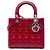 Lady Dior Medium Satchel aus rotem Lackleder Cannage