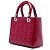 Lady Dior Medium Satchel aus rotem Lackleder Cannage - Ansicht 2