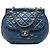Borsa a tracolla Chanel Medium Quilted Glazed Calfskin Bubble CC Flap Blu