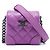 Borsa Crossbody Chanel Mini CC Quilted Lambskin Trunk Like Box Viola Porpora