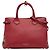 Borsa Satchel Banner Burberry Medium in pelle e House Check rossa Rosso