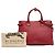 Borsa Satchel Banner Burberry Medium in pelle e House Check rossa Rosso - vista 8