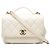 Borsa Chanel Medium Quilted Caviar Business Affinity Top Handle Flap Bianca Bianco