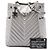 Borsa secchiello Chanel Urban Spirit Small in vitello iridescente argento con motivo Chevron - vista 7