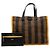 Sacola Fendi Pequin Canvas marrom - vista 7