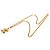 Colar com pingente acolchoado Chanel CC banhado a ouro Dourado
