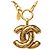 Colar com pingente acolchoado Chanel CC banhado a ouro Dourado - vista 2