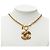 Colar com pingente acolchoado Chanel CC banhado a ouro Dourado - vista 6