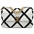 Borsa Chanel 19 Flap Satchel Medium in pelle di vitello crochet bianca Bianco
