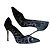 Décolleté Manolo Blahnik stampa leopardata camoscio e mesh Nero