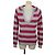 Tommy Hilfiger gestreifter Kapuzenpullover Pink Grau