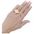 Autre Marque Anello Tank asimmetrico in oro rosa, platino e diamanti. - vista 5