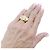 Autre Marque Anello Tank asimmetrico in oro rosa, platino e diamanti. - vista 6