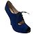 Décolleté open toe in camoscio e pelle blu / nero Giorgio Armani