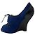 Décolleté open toe in camoscio e pelle blu / nero Giorgio Armani - vista 3