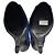 Décolleté open toe in camoscio e pelle blu / nero Giorgio Armani - vista 6