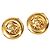 Orecchini a clip rotondi Chanel CC placcati oro D'oro