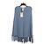 Autre Marque Blauer Kaschmir-Poncho mit Fransen