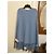 Autre Marque Blauer Kaschmir-Poncho mit Fransen - Ansicht 6