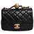 Chanel Klassische Single Flap Mini-Tasche aus schwarzem Lammleder mit Diamantsteppung