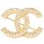 Chanel Goldene CC-Brosche mit Strass