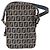 FENDI Zucchino Canvas Shoulder Bag Navy Silver - vista 3