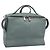 FENDI Hand Bag Leather 2way Green Silver