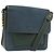 LOEWE Velazquez Schultertasche Leder Blau Goldfarben