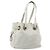 Christian Dior Canage Tote Bag Leather White Silver