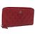 CHANEL Matelasse Long Wallet Lamb Skin Red Silver CC