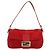 FENDI Mamma Baguette Shoulder Bag Suede Red Gold - vista 2