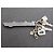 Balenciaga Kit Keychain Nero Bianco Silver hardware - vista 4