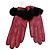 Autre Marque Etéreo Lederhandschuhe Rot mit schwarzem Pelz