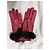 Autre Marque Etéreo Lederhandschuhe Rot mit schwarzem Pelz - Ansicht 7