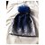 Autre Marque Berretto in lana blu navy con pompon Metallico - vista 17