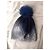 Autre Marque Berretto in lana blu navy con pompon Metallico - vista 2