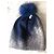 Autre Marque Berretto in lana blu navy con pompon Metallico - vista 3