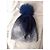 Autre Marque Berretto in lana blu navy con pompon Metallico - vista 4