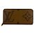 Zippy Cartera larga de cuero marrón Louis Vuitton Castaño