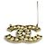 Chanel B25V Coco Mark Brosche mit Kunstperlen Weiß Golden - Ansicht 5