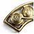 Chanel B25V Coco Mark Brosche mit Kunstperlen Weiß Golden - Ansicht 6