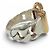 Hermès HERMES 925 750 Boucles Sellier Ring Silber Golden - Ansicht 5