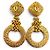 Orecchini a cerchio Chanel Vintage 29 Metal Coco Mark Chain D'oro